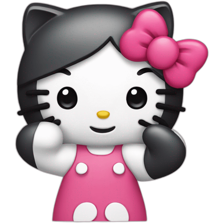 hello kitty making a hand heart emoji