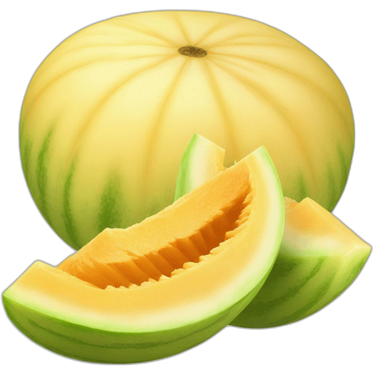 Yellow melon and slice emoji