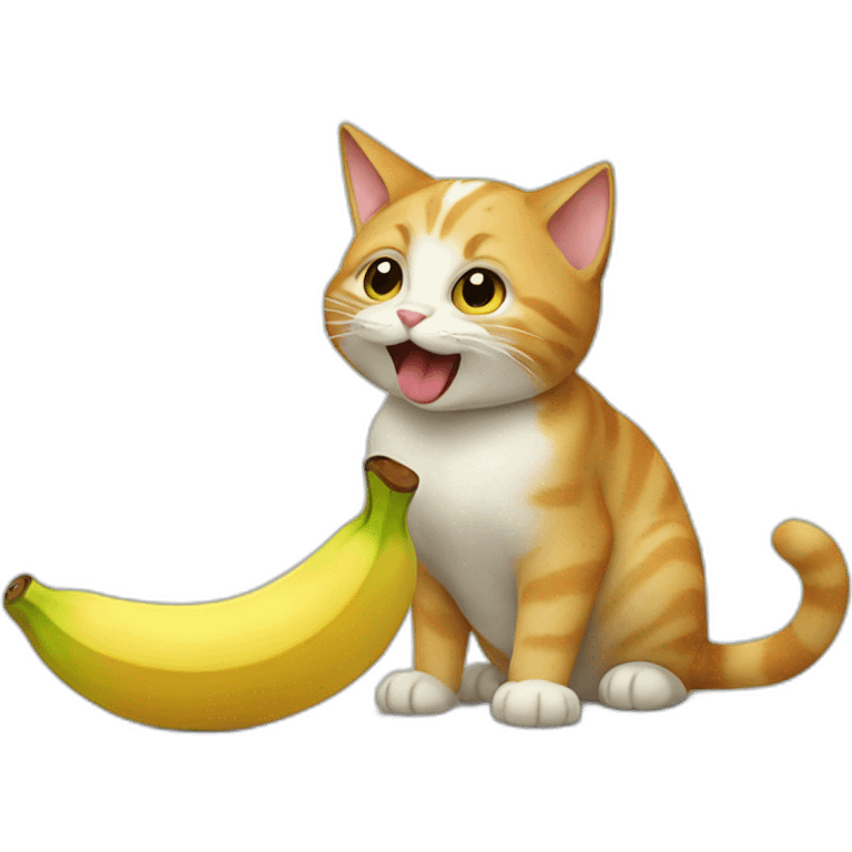 Cat eating banana emoji