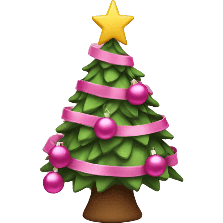 Christmas tree with pink decorations emoji