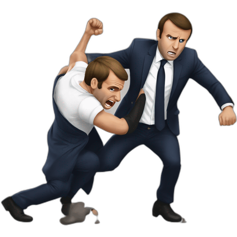 emmanuel macron getting beat up emoji