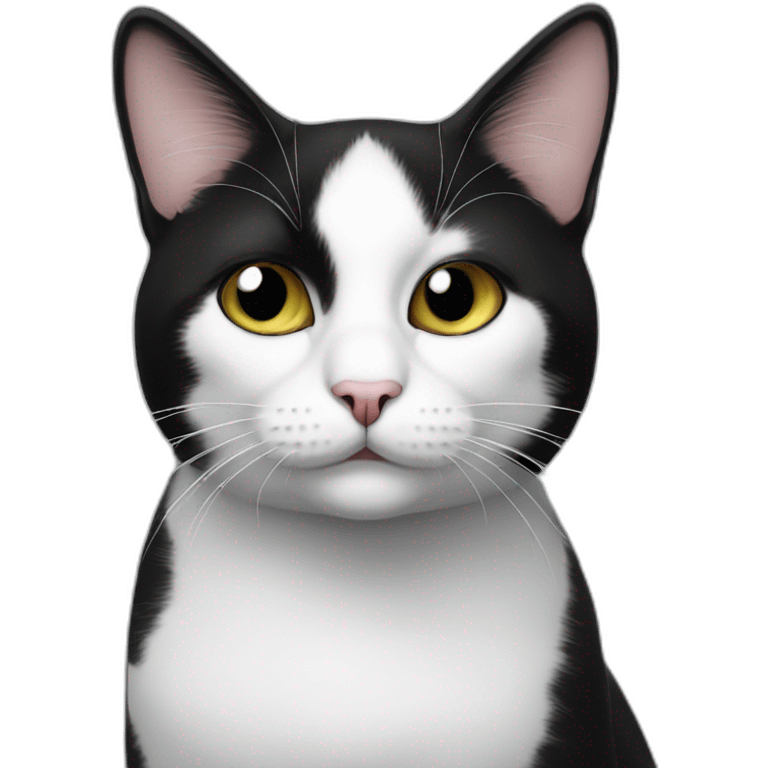 one eyed black and white cat emoji