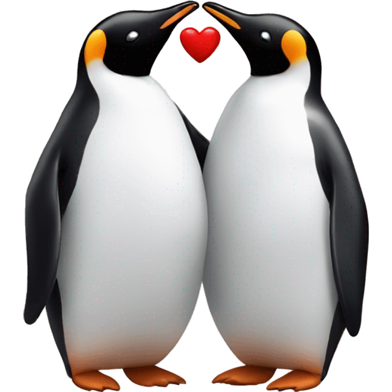 Penguin couple with a heart in the middle  emoji