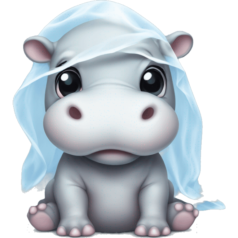 baby hippo dressed up as a ghost emoji