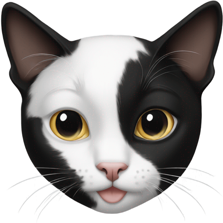 Tuxedo cat black white emoji