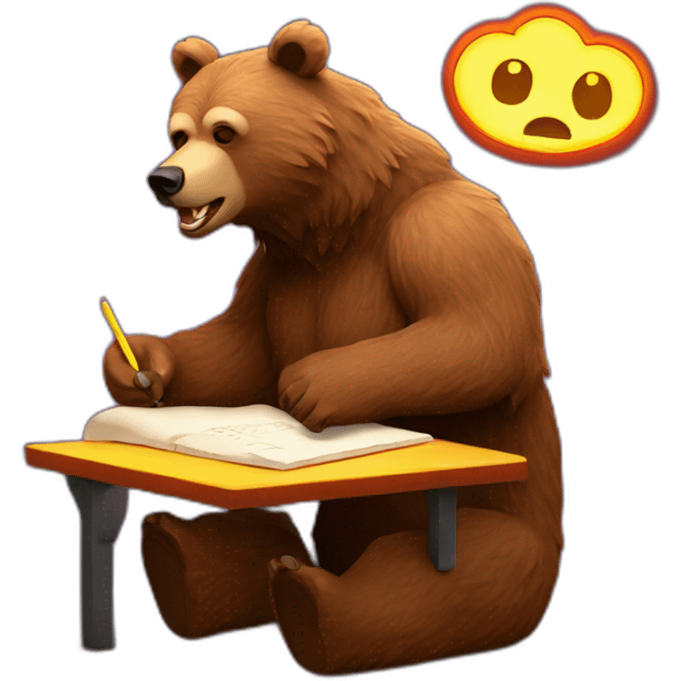 Grizzly writing neon sign emoji