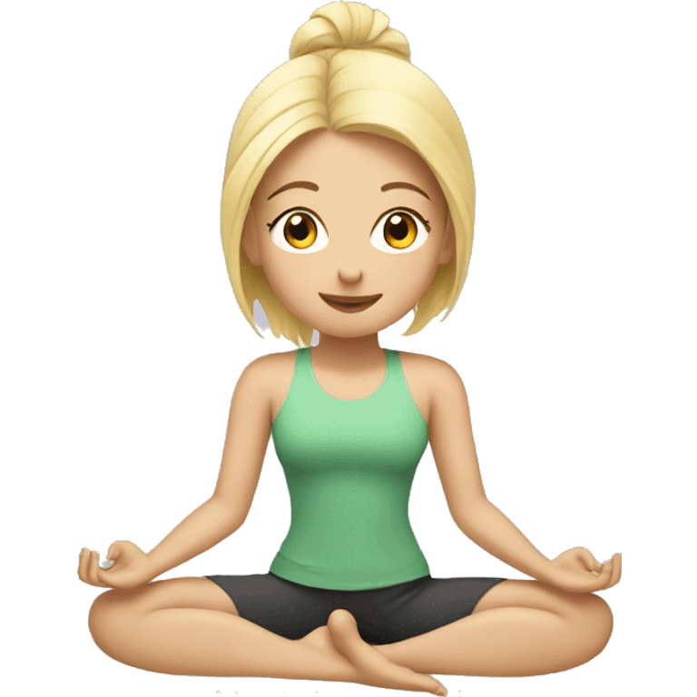 blonde girl doing yoga emoji