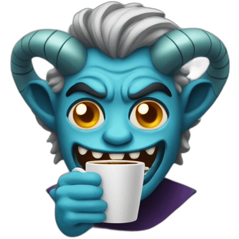 demon drinking coffee emoji