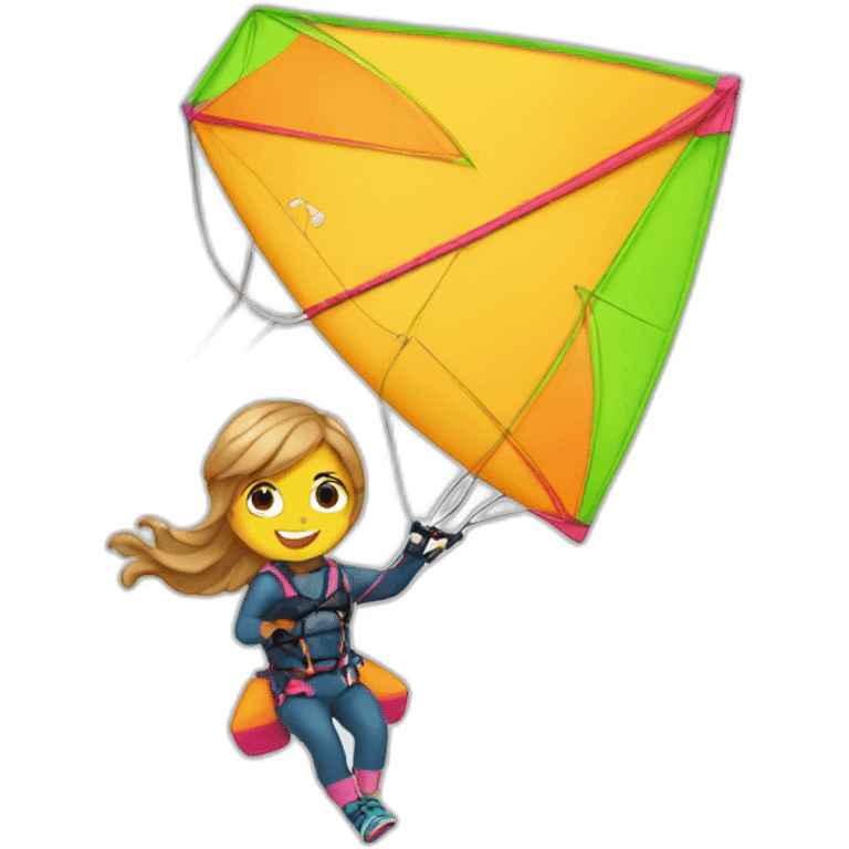 Kitesurfer girl with kite emoji