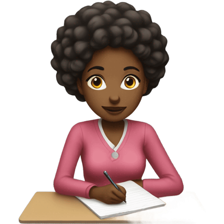 Black woman jotting notes emoji