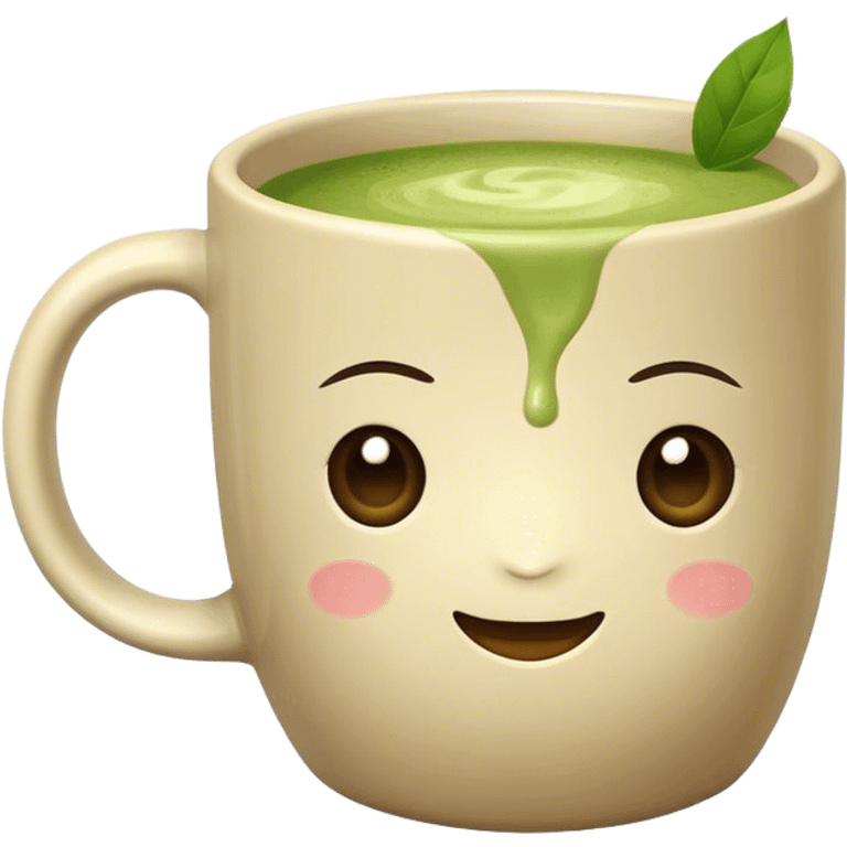 realistic looking matcha in beige mug emoji