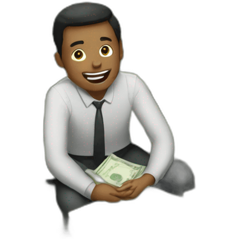 A man in a pile of money  emoji