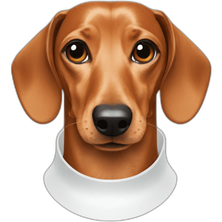 dachshund with Elizabethan collar emoji