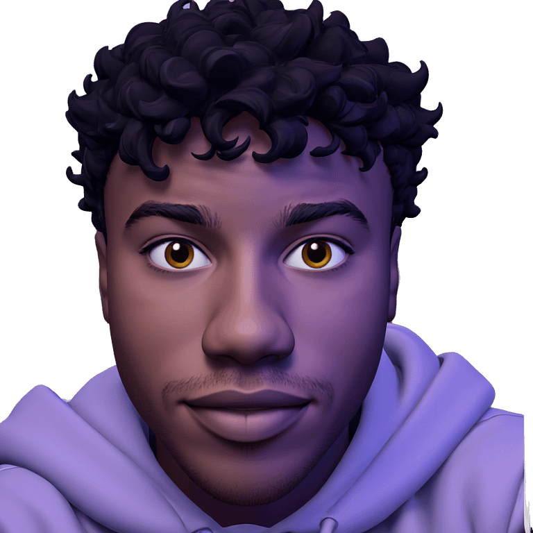 dark-skinned male in hoodie emoji