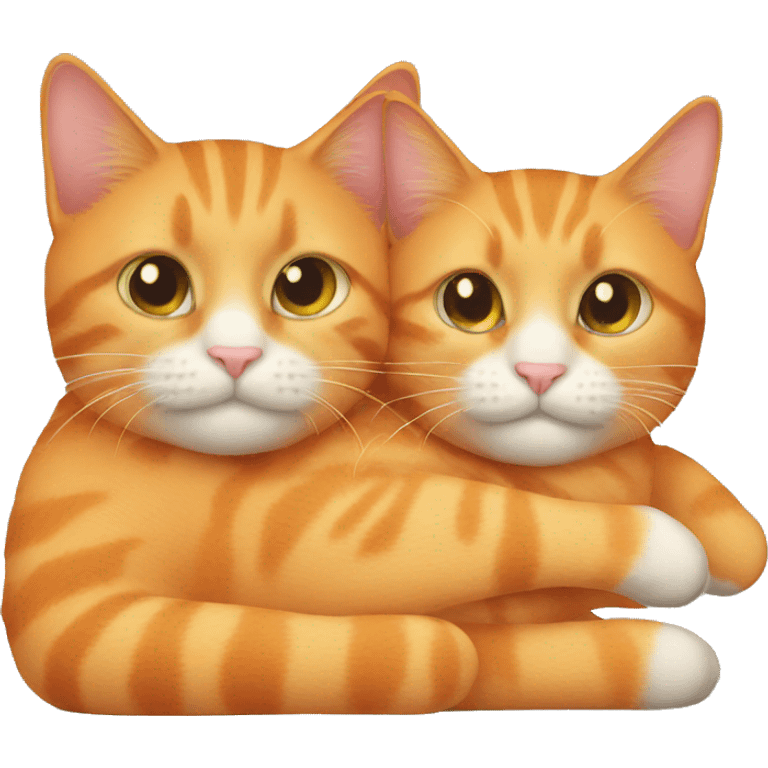 two orange cats cuddling emoji