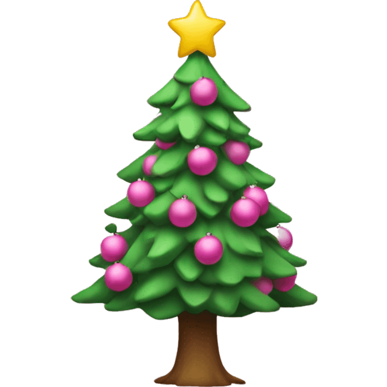 Christmas tree with pink balls emoji