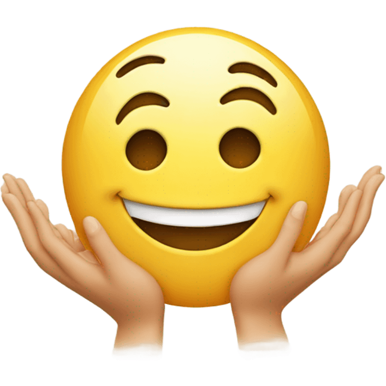 Normal smiling emoji making a heart with its fingers emoji