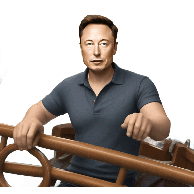 Sailing boat with Elon musk on it  emoji