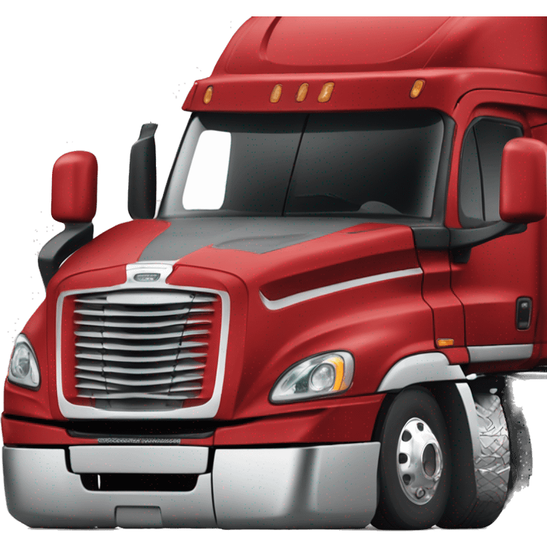 red freightliner cascadia semi-truck that needs to go to service repair emoji