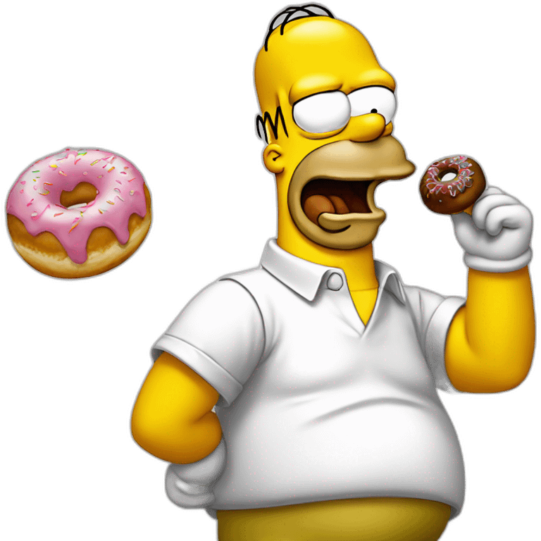 Homer Simpson licking a donut emoji