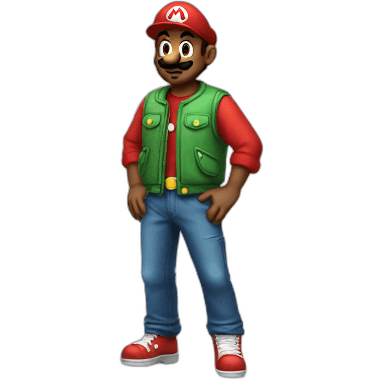 Mario with a streetwear outfit  emoji