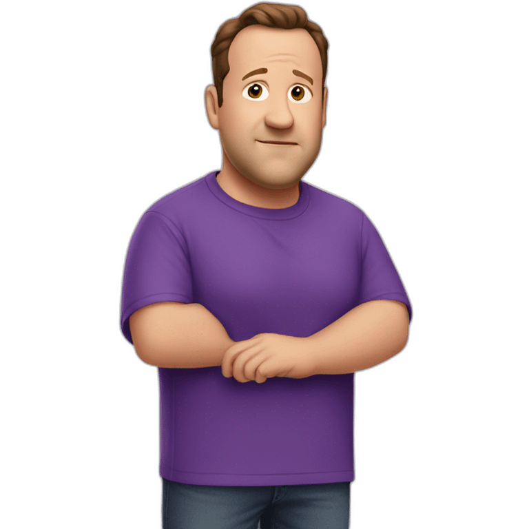 kevin james shrug purple shirt emoji