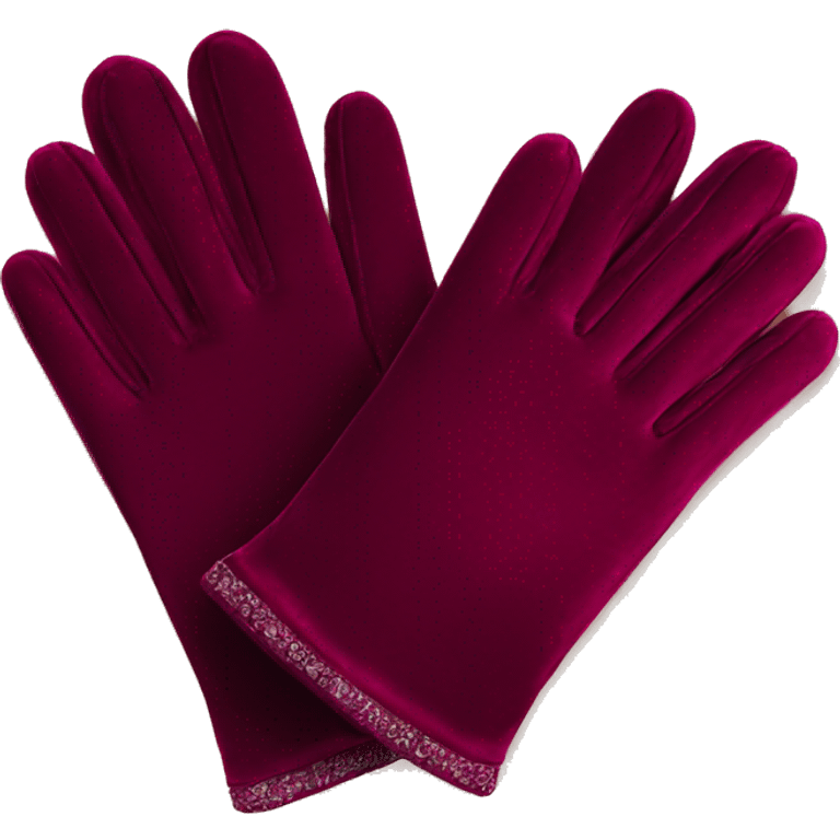 elegant burgundy velvet gloves emoji