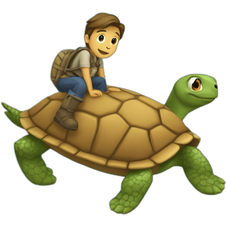 Loute sur une tortue emoji