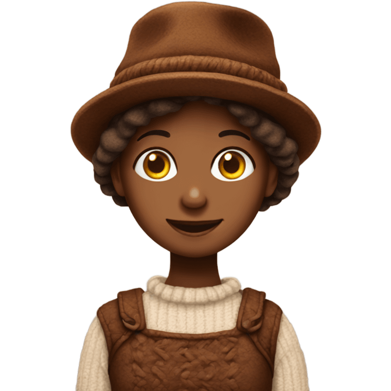 brownie girl with wool hat  emoji