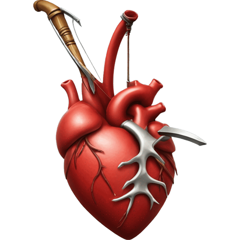 Realistic heart with scythe  emoji