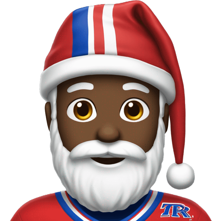 Santa wearing a rangers jersey  emoji