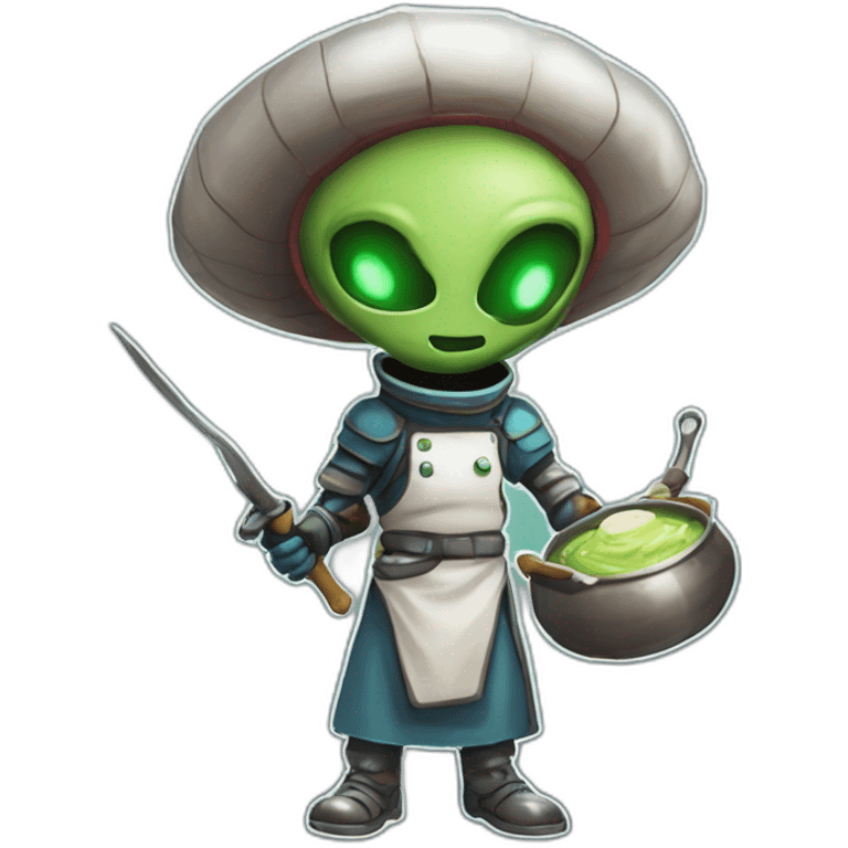 alien chef scifi roguelike rpg style inspired by slay the spire digital art emoji