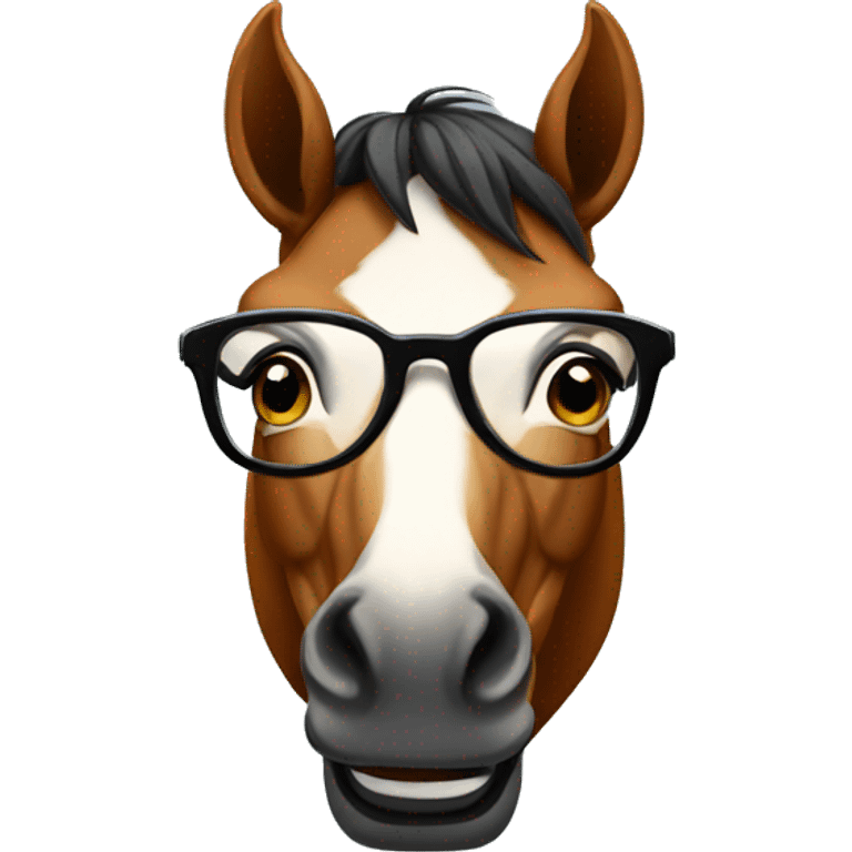 Horse wearing glasses  emoji