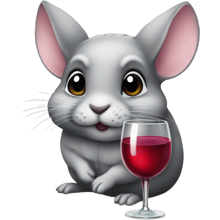 Chinchilla drinking wine emoji