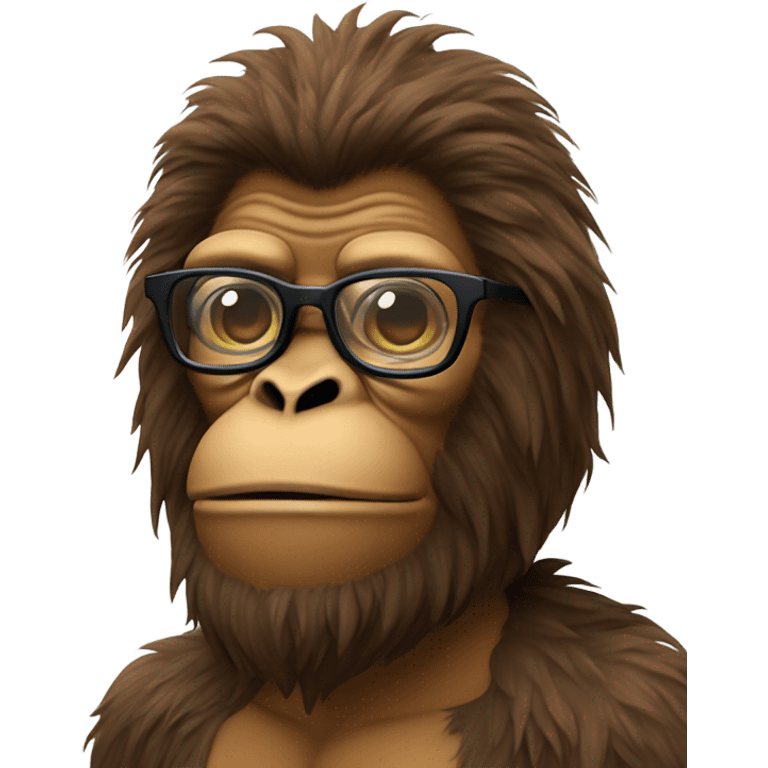 Sasquatch wearing professor glasses emoji