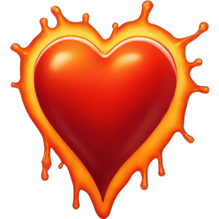 bleeding red heart shape glowing red-orange emoji