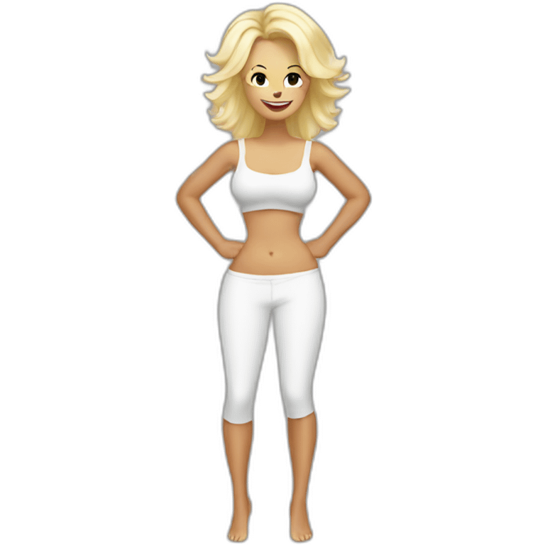 pamela anderson full body with arms up emoji