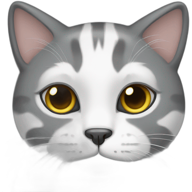 Big grey and white cat emoji