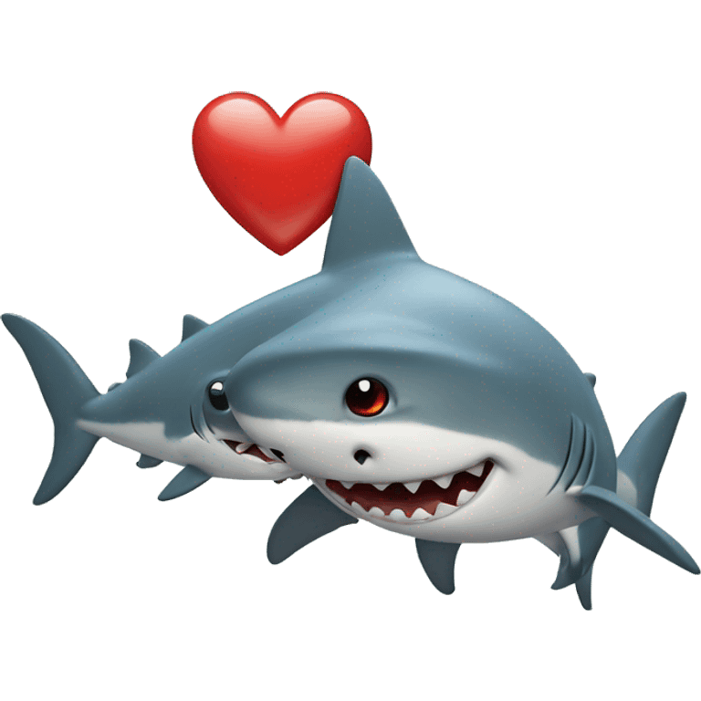 Two hearts with shark  emoji