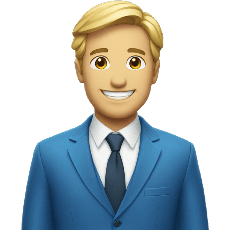 smiling man in blue suit emoji