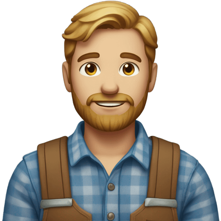 Male farmer with facial hair (light brown hair and BLUE eyes) emoji