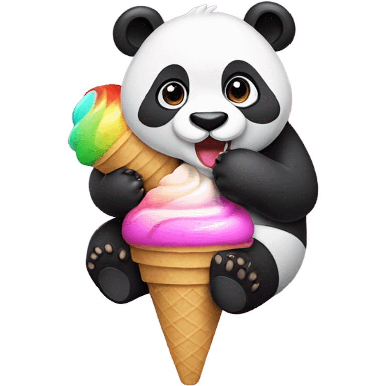 Panda eating ice cream emoji