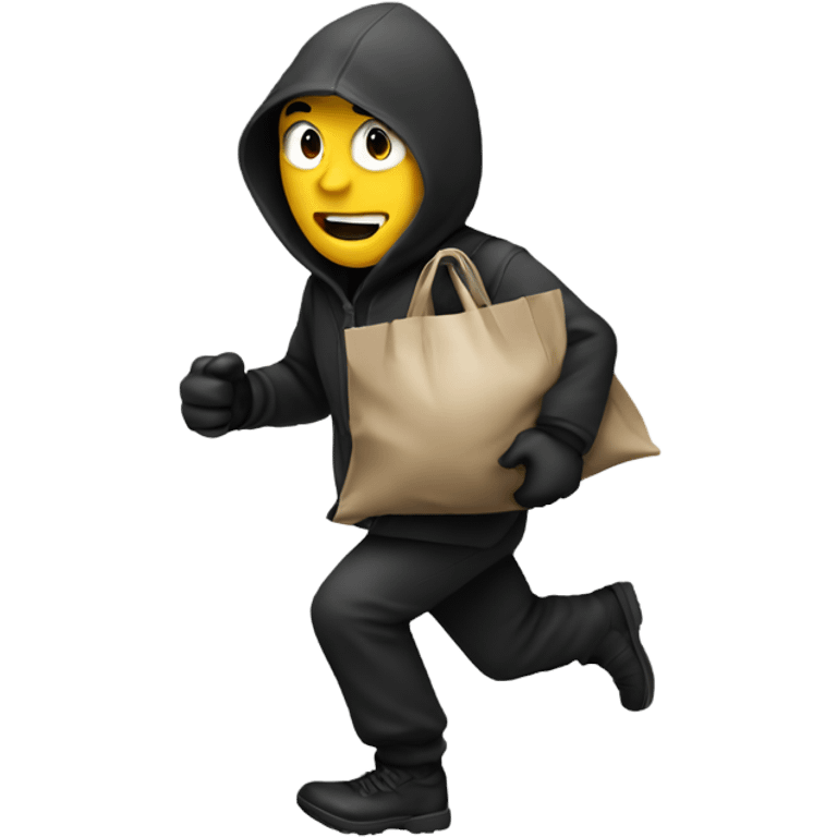 thief run with a bag with cash emoji