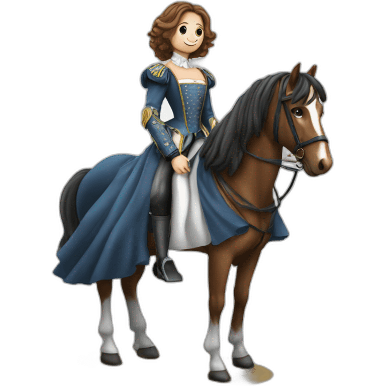 Une cavalieres avec son cheval la robe Elisabeth emoji