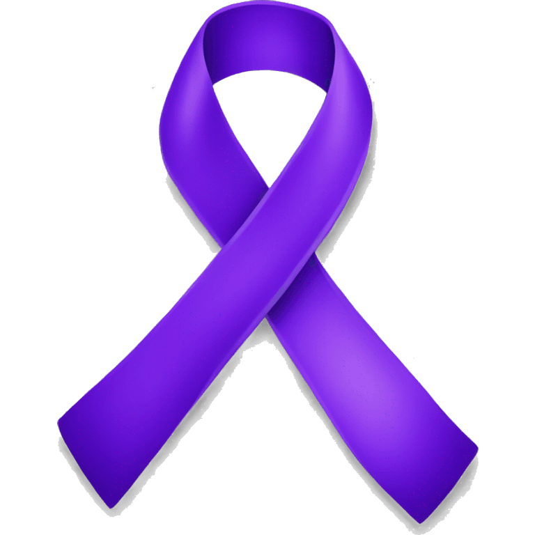 Purple awareness ribbon on transparent background emoji