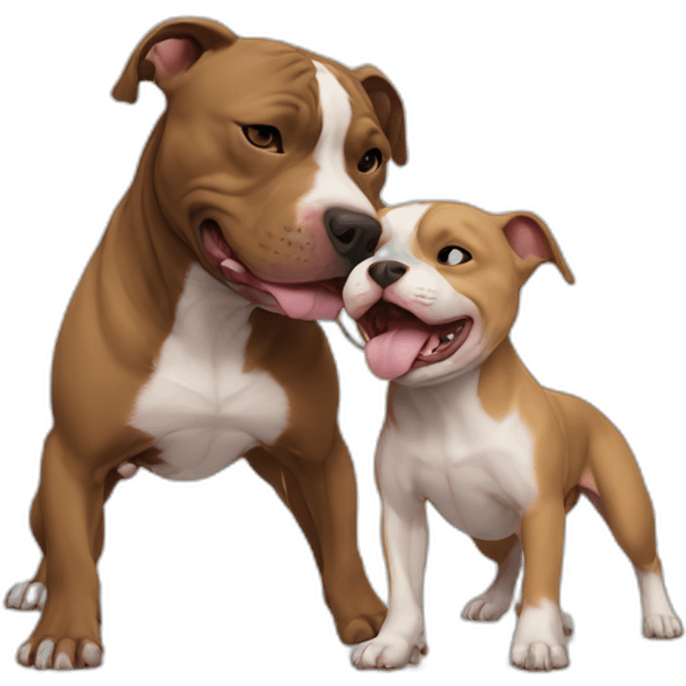 Pitbull and human baby play fighting emoji