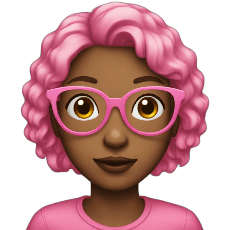 girl with pink glasses emoji