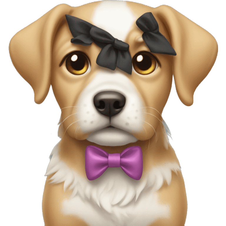 dog wearing a bow emoji