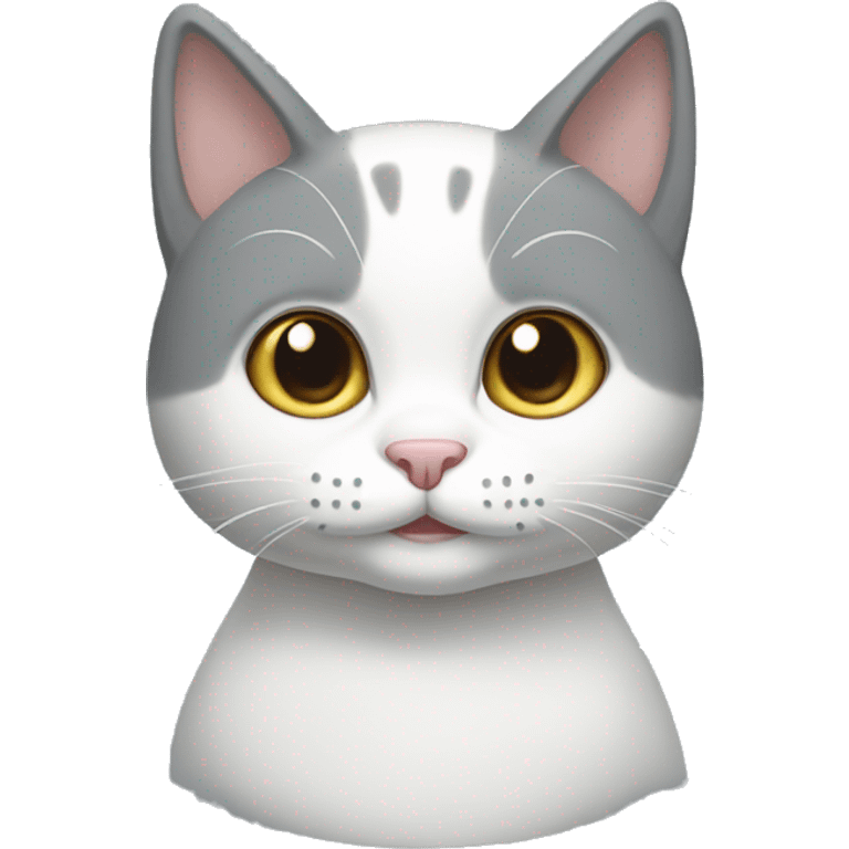 Grey and white cat emoji