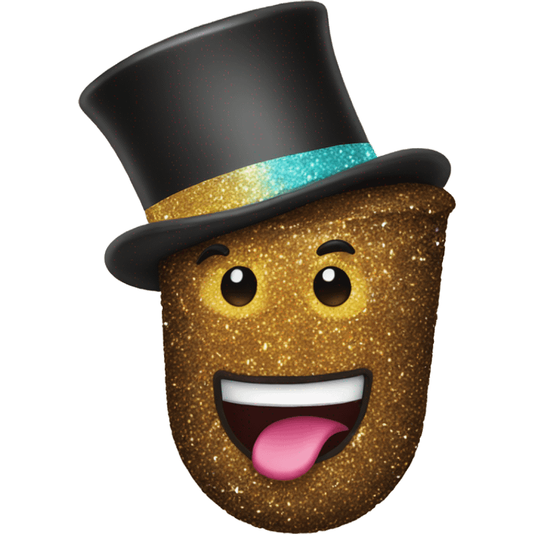 poop top hat party glitter emoji